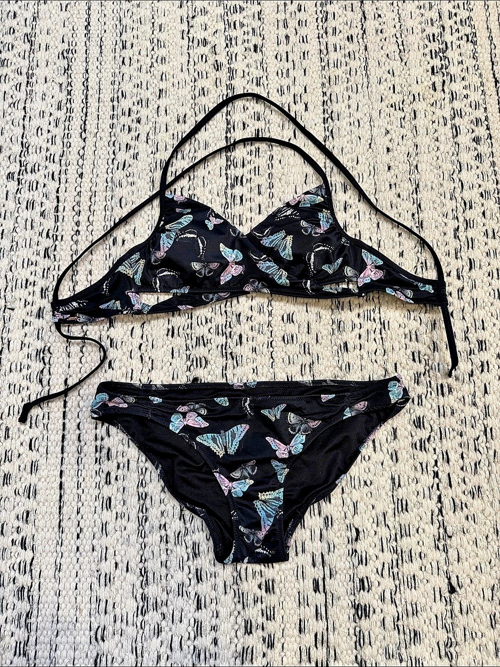 PINK Butterfly Print Bikini Set Like New